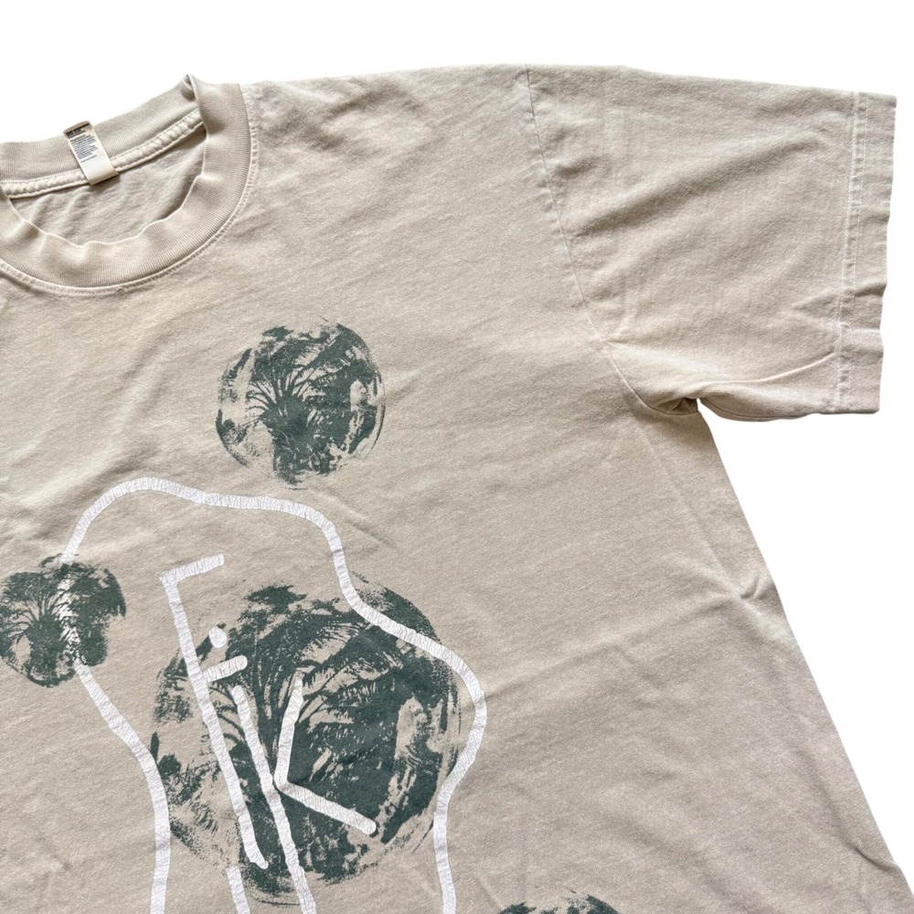 Los Angeles Apparel Mens M Tan Graphic Tee 6.5 oz Garment Dyed Made in USA Shirt - Picture 4 of 9